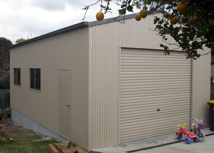 single door garage sheds